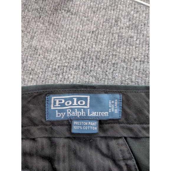 Mens Polo by Ralph Lauren Preston Pants Size 35x32 Black Green Pony SEE DESC - Picture 9 of 12